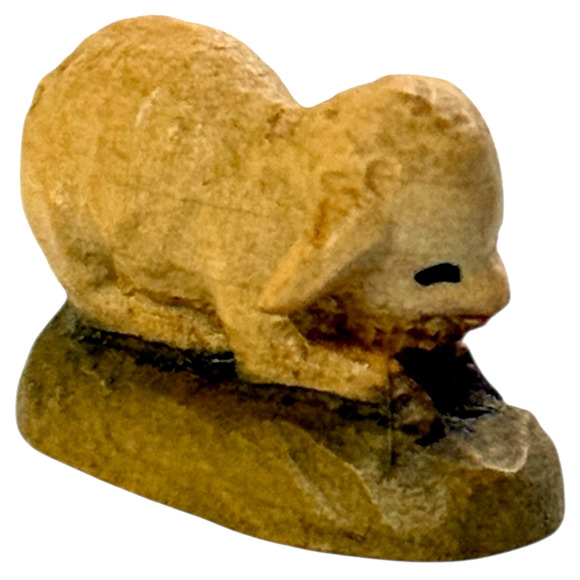 Anri Nativity 3" Scale Lamb Lying Down Sheep Carved Mini Figurine Italy Animal - Picture 9 of 10